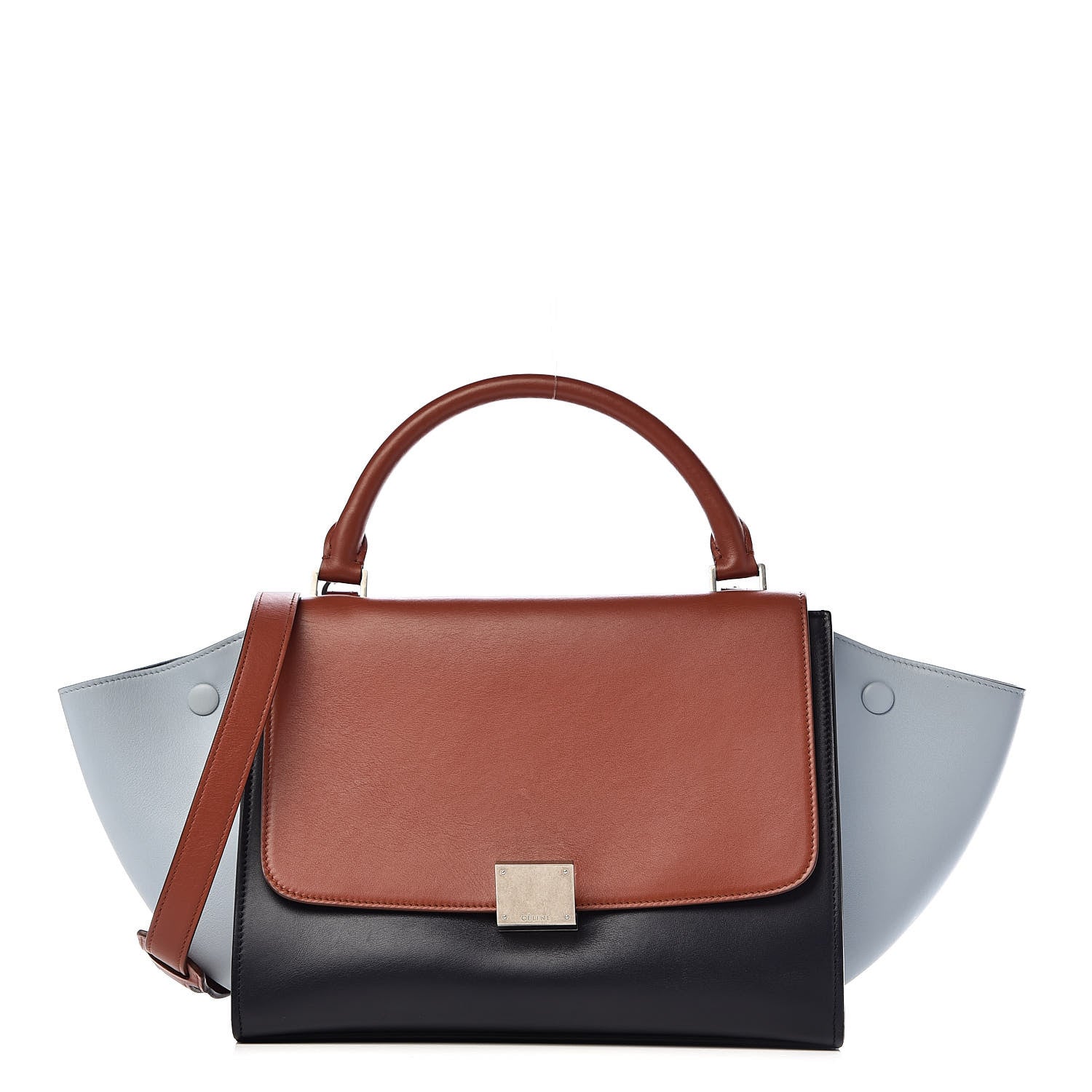 Celine Smooth Calfskin Small Tri-Color Trapeze Pale Blue 1 of 9