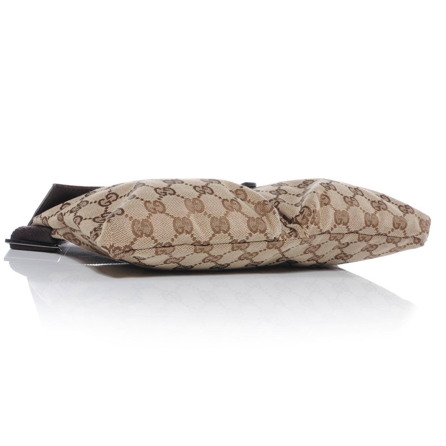 GG Monogram Web Double Pocket Belt Bag Ebony