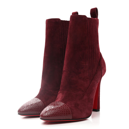 Christian Louboutin Veau Velours Calfskin Jurassic Me In The 90s 100 Ankle Boots 35 Tanin 3 of 7