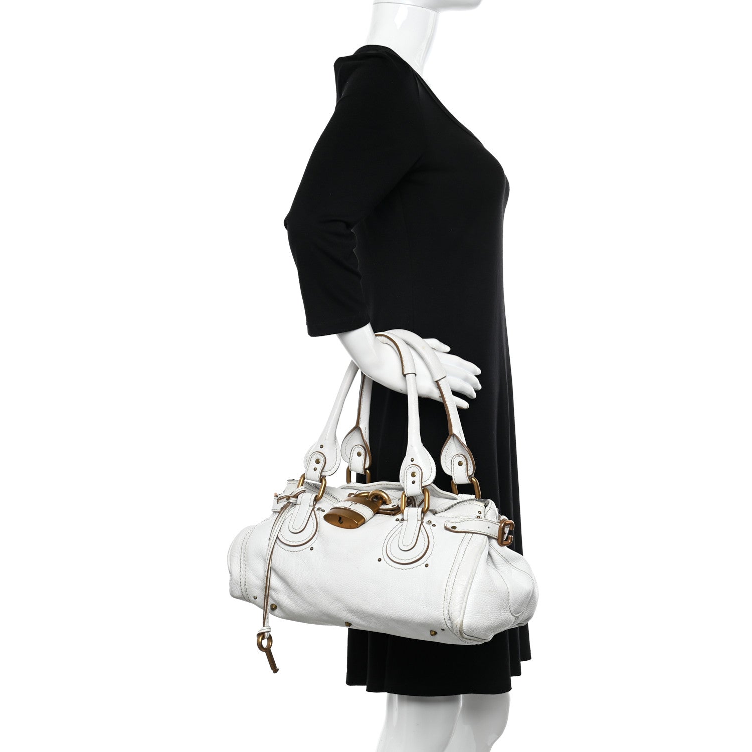 Chloe Calfskin Medium Paddington Satchel White 2 of 11