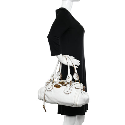 Chloe Calfskin Medium Paddington Satchel White 2 of 11