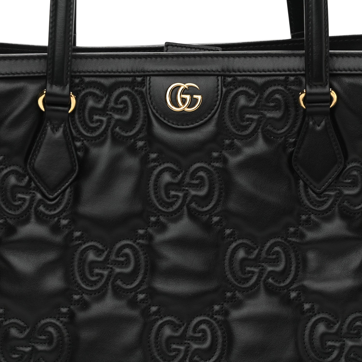 Gucci Calfskin GG Matelasse Medium Ophidia Shopping Tote Black 8 of 10