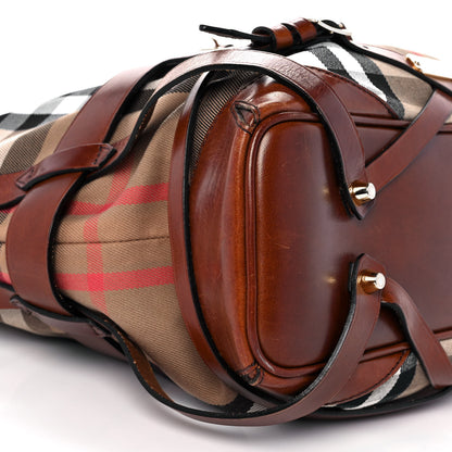 Burberry House Check Bridle Calfskin Medium Gosford Hobo Dark Tan 9 of 13