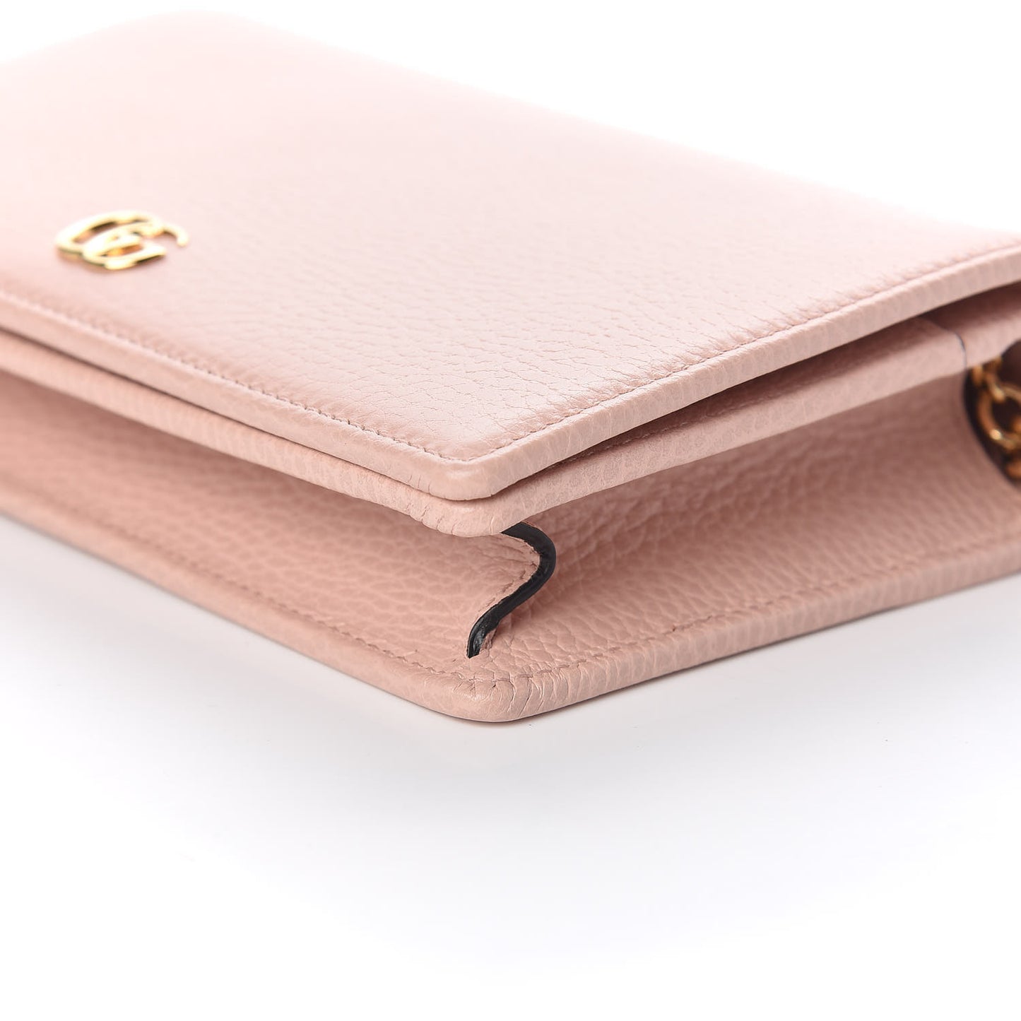 Dollar Calfskin Mini GG Marmont Chain Wallet Perfect Pink