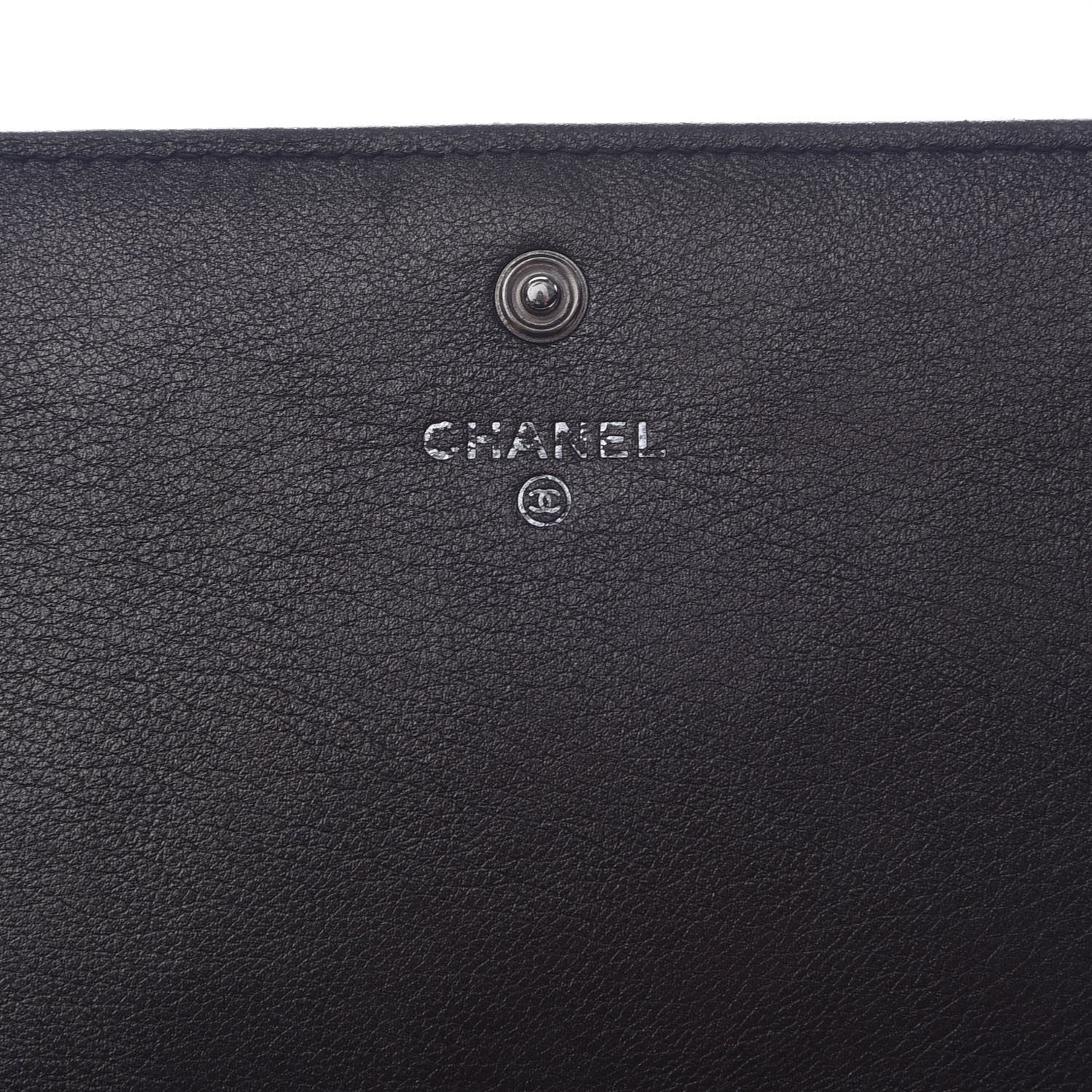 Chanel Calfskin Quilted Large Diamond CC Flap Wallet Dark Silver 6 of 19