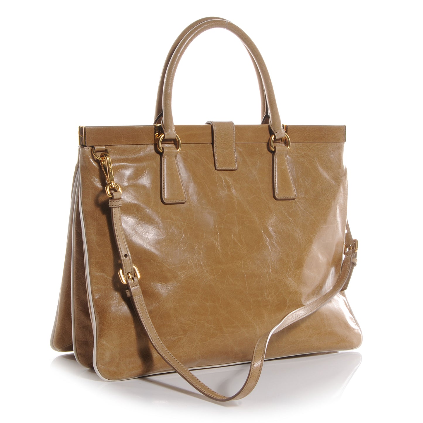 Vitello Shine Large Tote Sughero Talco