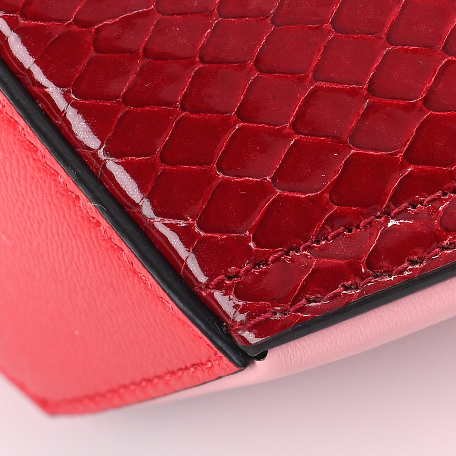 Gucci Calfskin Suede Snakeskin Valentines Day Small Heart Bag Red Pink Multicolor 9 of 9