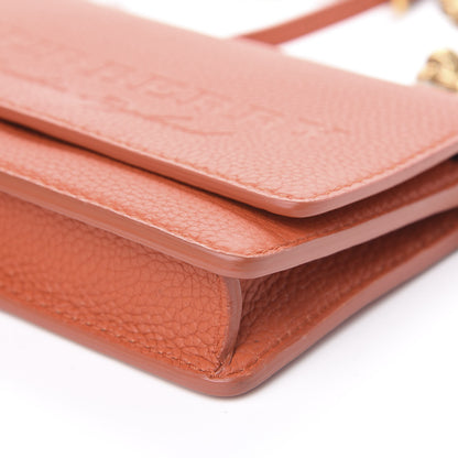 Burberry Calfskin Logo Embossed Chain Wallet Orange 8 of 9