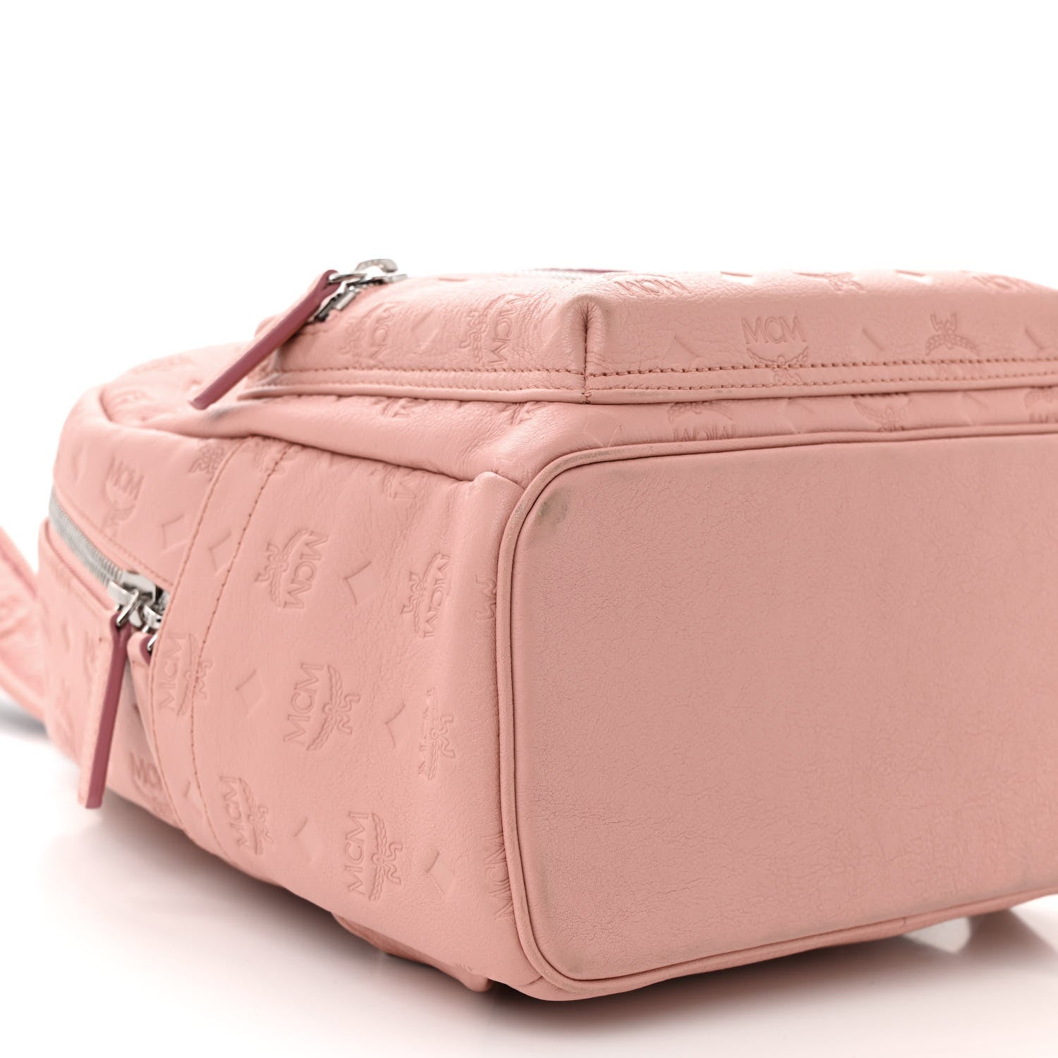 MCM Calfskin Ottomar Monogram Small Backpack Pink 9 of 12