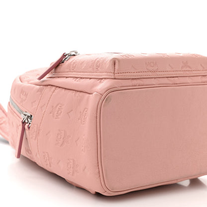 MCM Calfskin Ottomar Monogram Small Backpack Pink 9 of 12