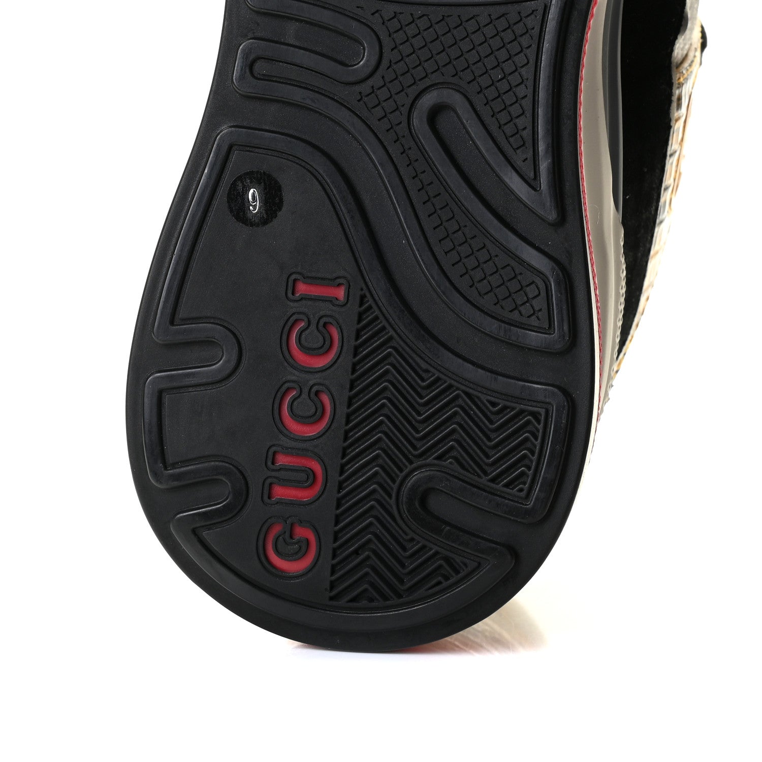 Gucci Suede Calfskin Tejus Printed Mens Ultrapace Sneakers 9 Crop Black Silver White 10 of 11