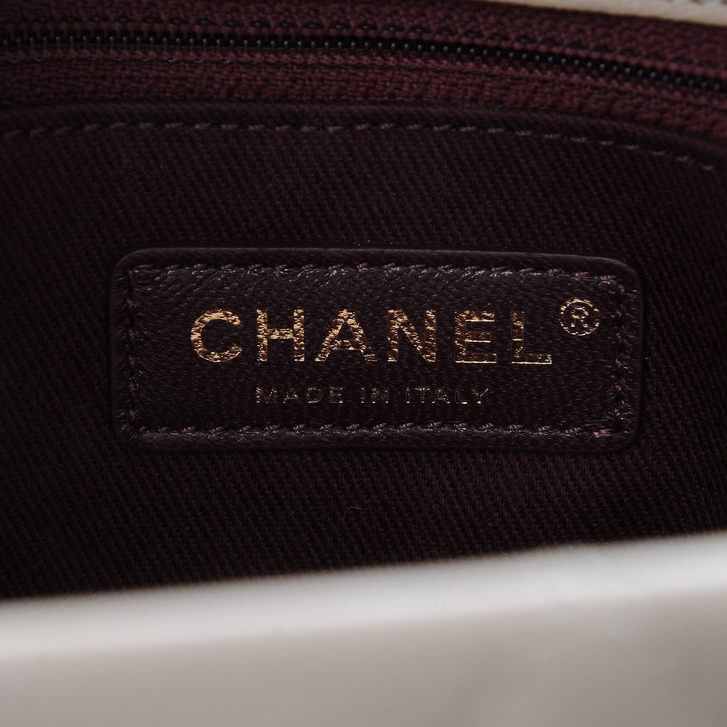 Chanel Shiny Sheepskin Quilted Large Trapezio Flap Beige 6 of 9