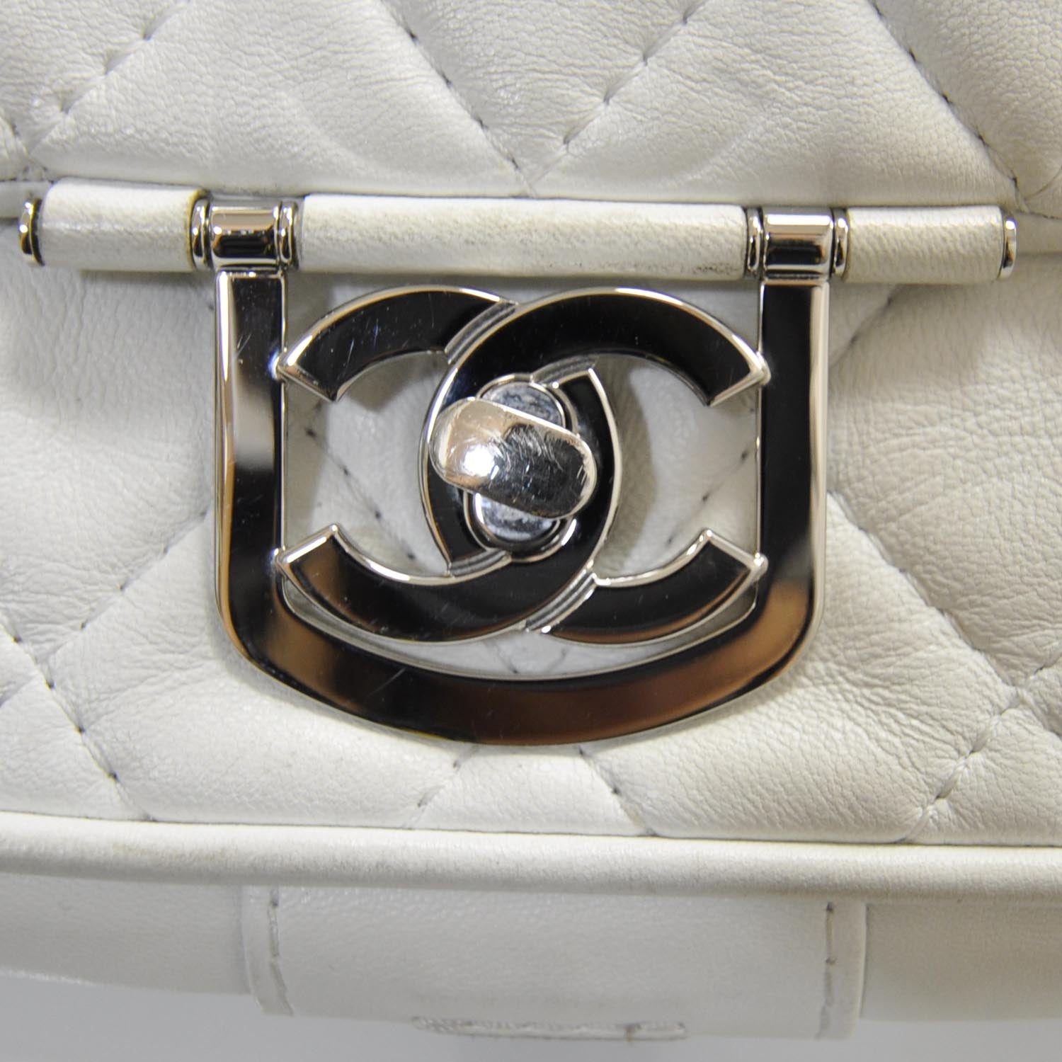 Chanel Lambskin Icons Secret Label Medium Flap White 12 of 12