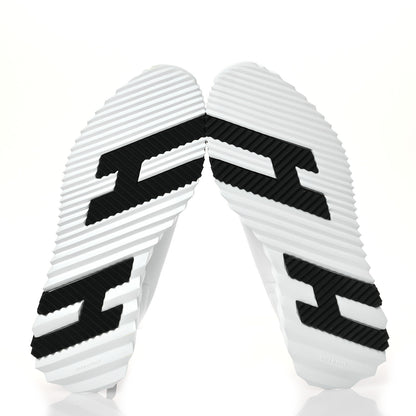 Hermes Goatskin Suede Bouncing Sneakers 39 White Black 6 of 9
