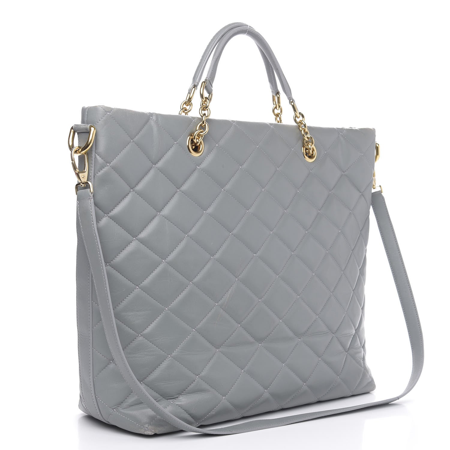 Dolce & Gabbana Lambskin Quilted Tote Grey 3 of 16