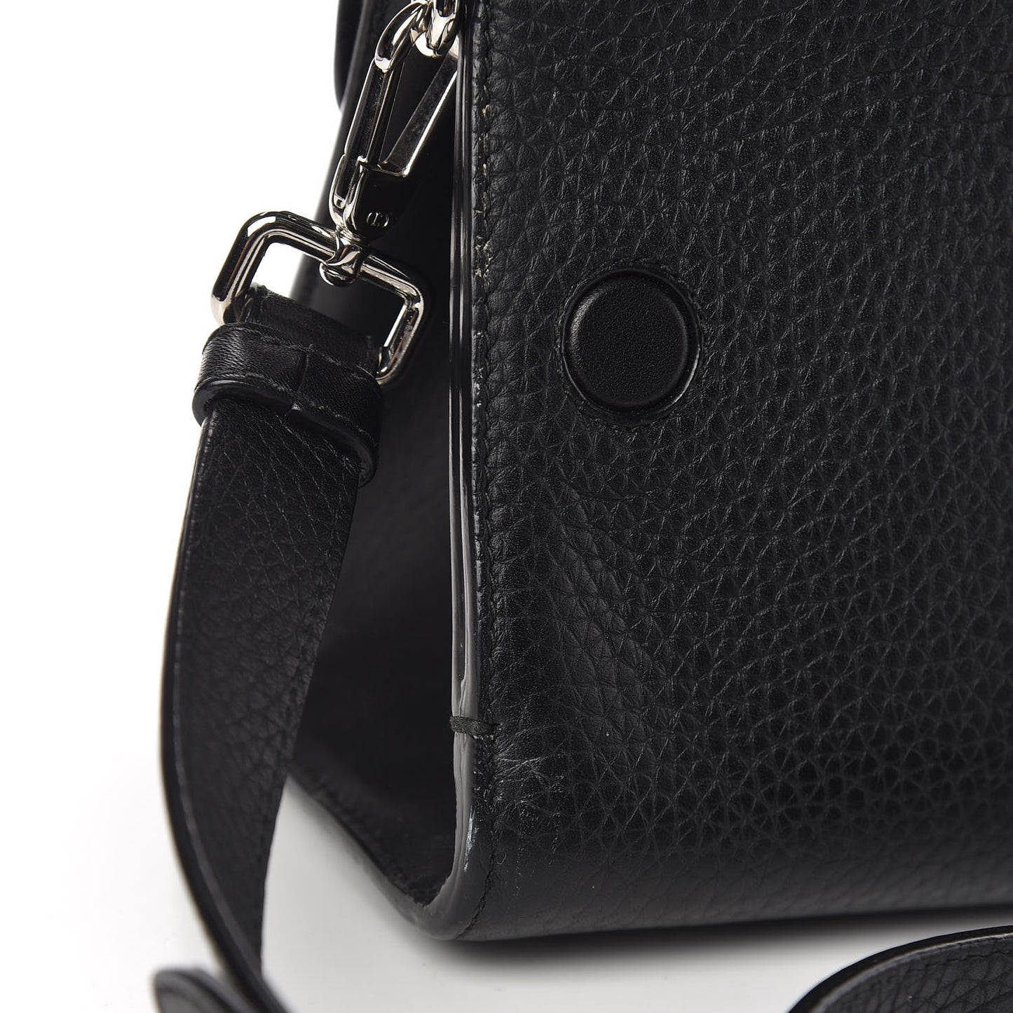 Grained Calfskin Mini Diorever Flap Black