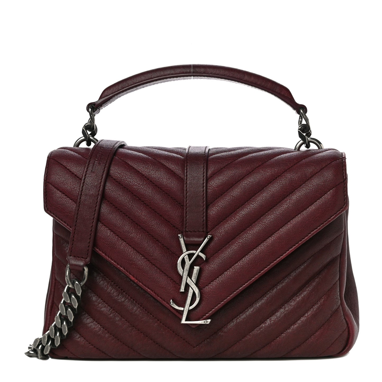 Sheepskin Matelasse Chevron Medium College Bag Rouge Legion