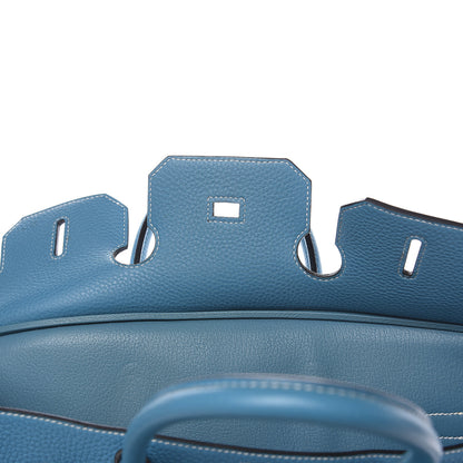 Hermes Taurillon Clemence Birkin 35 Blue Jean 20 of 29