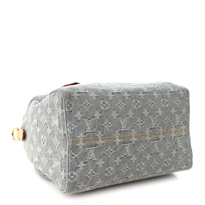 Louis Vuitton Monogram Denim Speedy Soft 30 Washed Gray 4 of 10