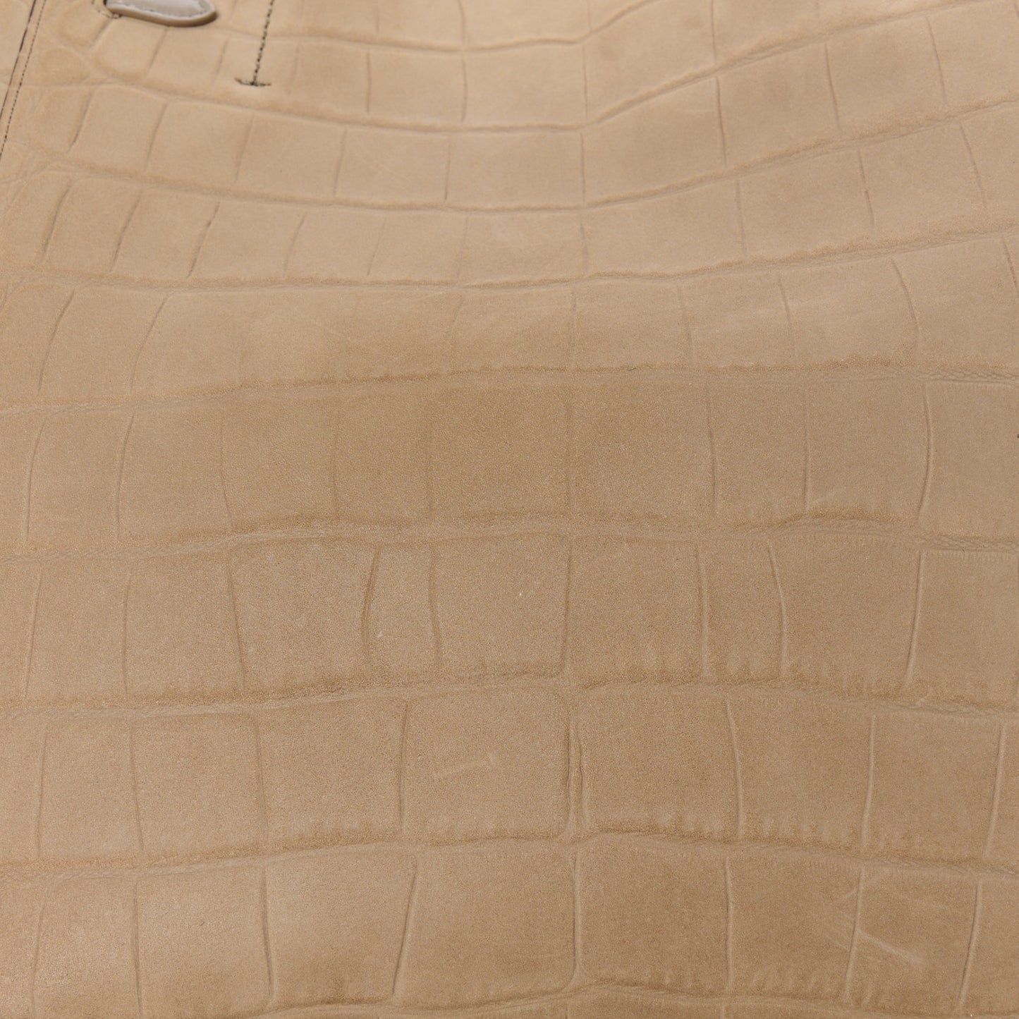 Crocodile Embossed Nubuck Small Belt Cabas Phantom Beige