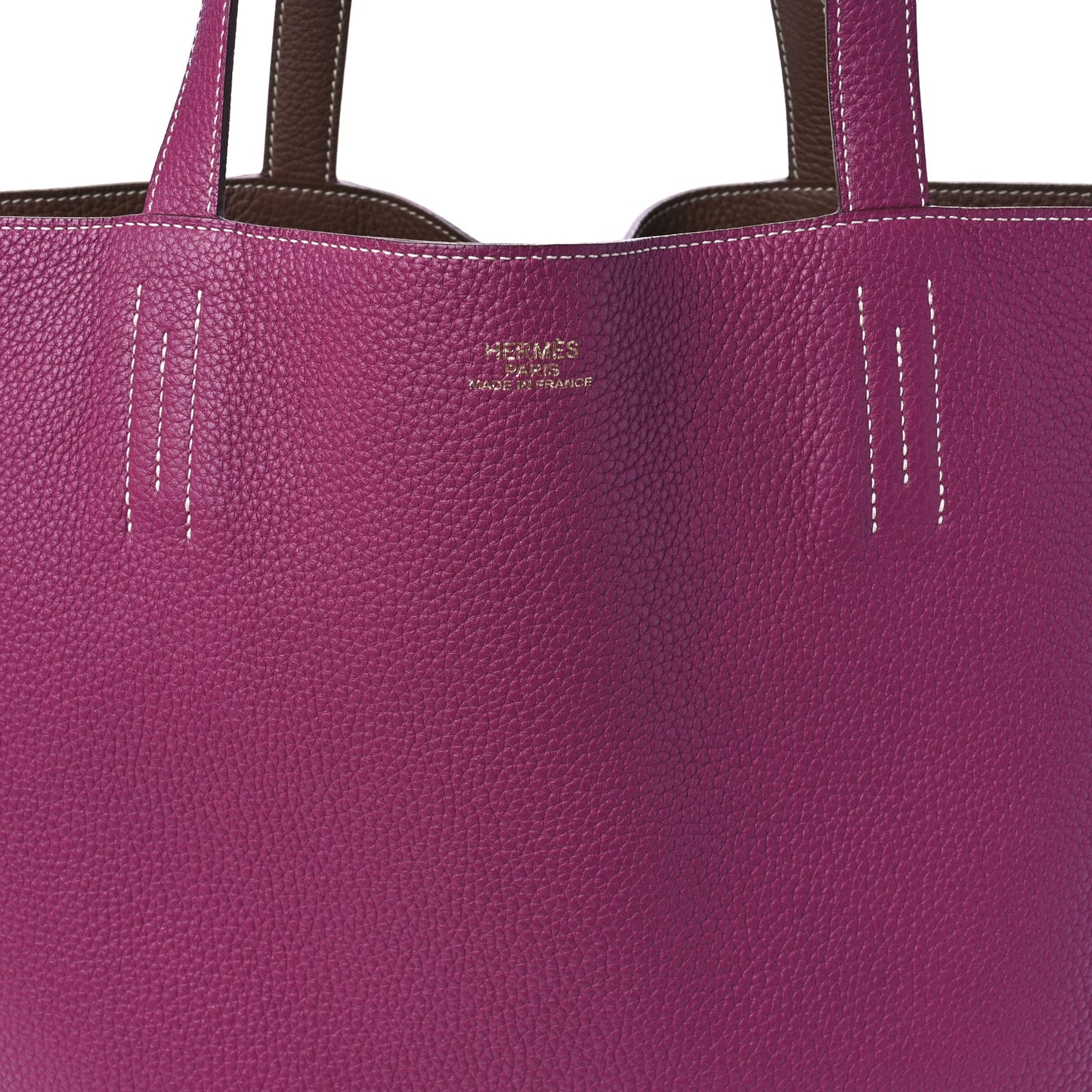 Taurillon Clemence Double Sens 45 Reversible Tote Marron D'Inde Tosca