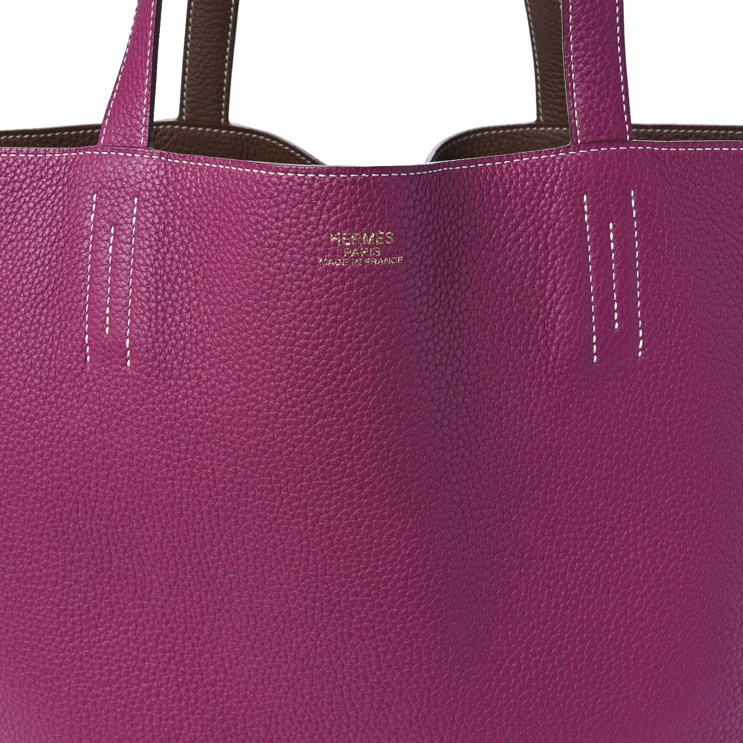 Hermes Taurillon Clemence Double Sens 45 Reversible Tote Marron D'Inde Tosca 12 of 15