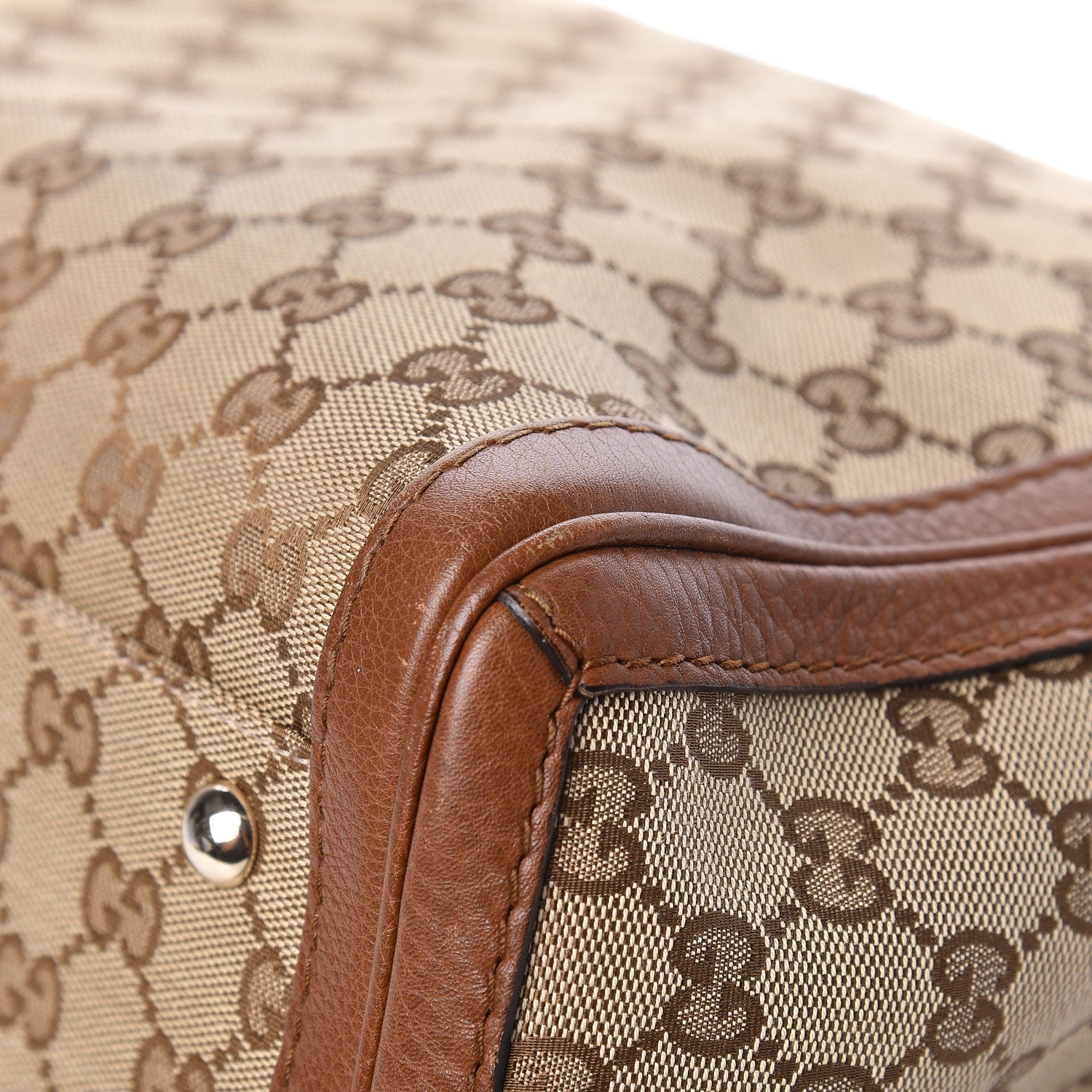 Gucci Monogram Cellarius Calfskin Medium Bella Tote Beige Ebony Cuir 13 of 14