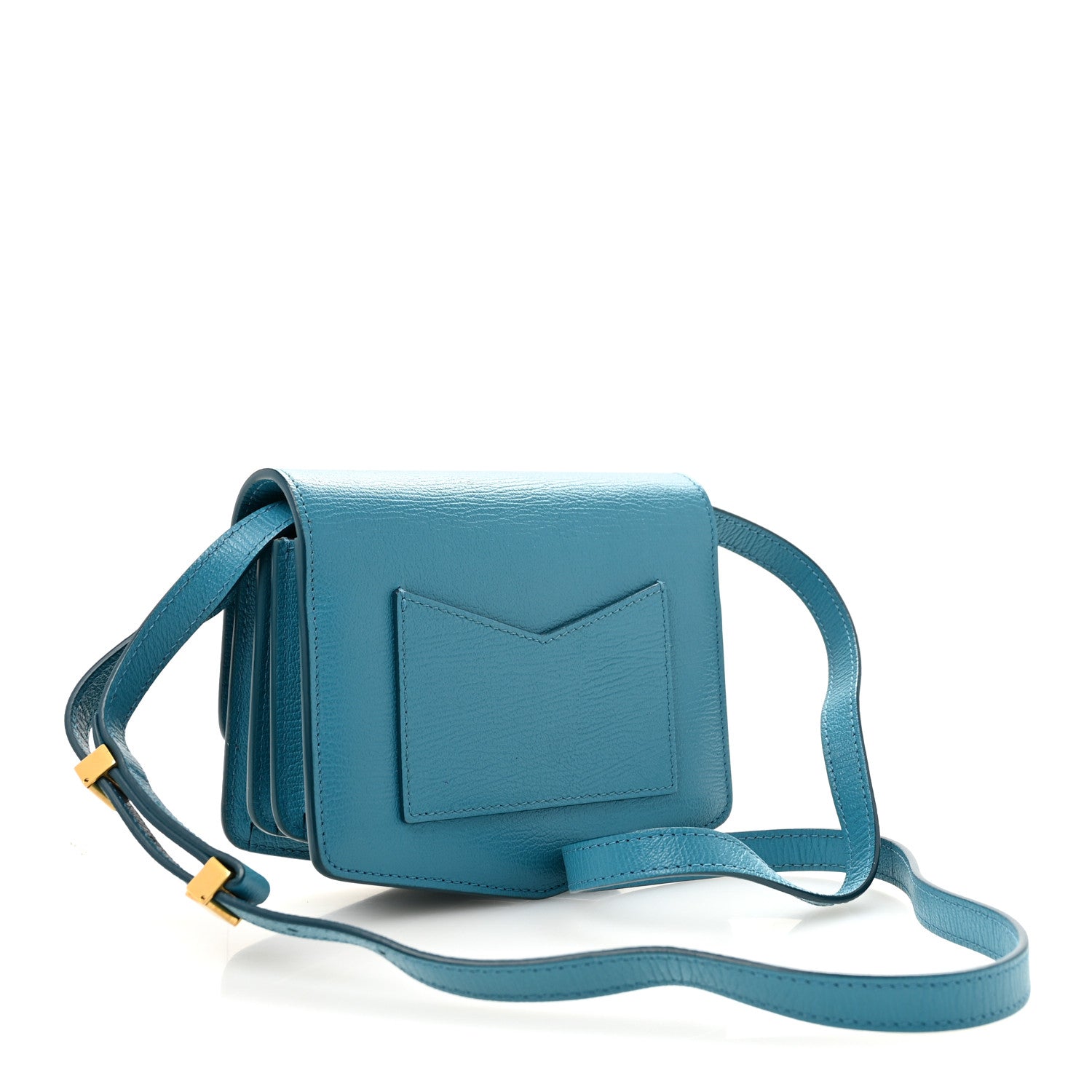 Alaia Grained Calfskin Small Le Papa Crossbody Bleu Lagon 3 of 12