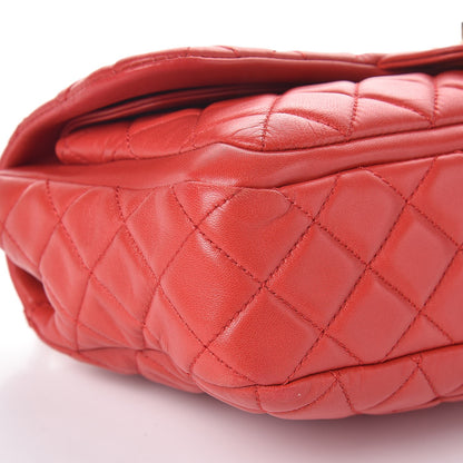 Chanel Lambskin Quilted Large Now and Forever Flap Red 12 of 13
