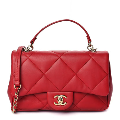 Chanel Lambskin Quilted Small Easy Carry Flap Red 1 of 9