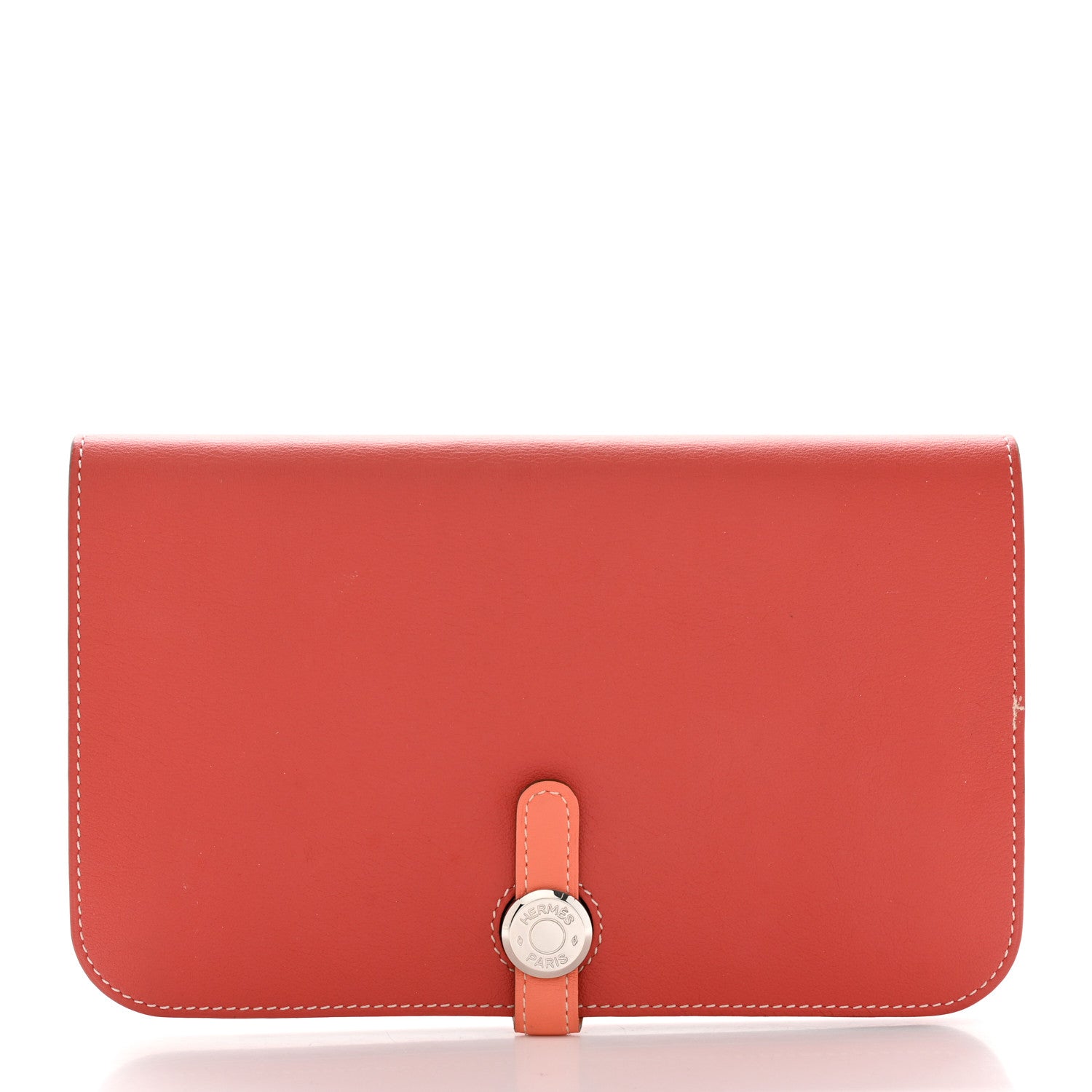 Hermes Swift Dogon Duo Wallet Sanguine Crevette 2 of 10