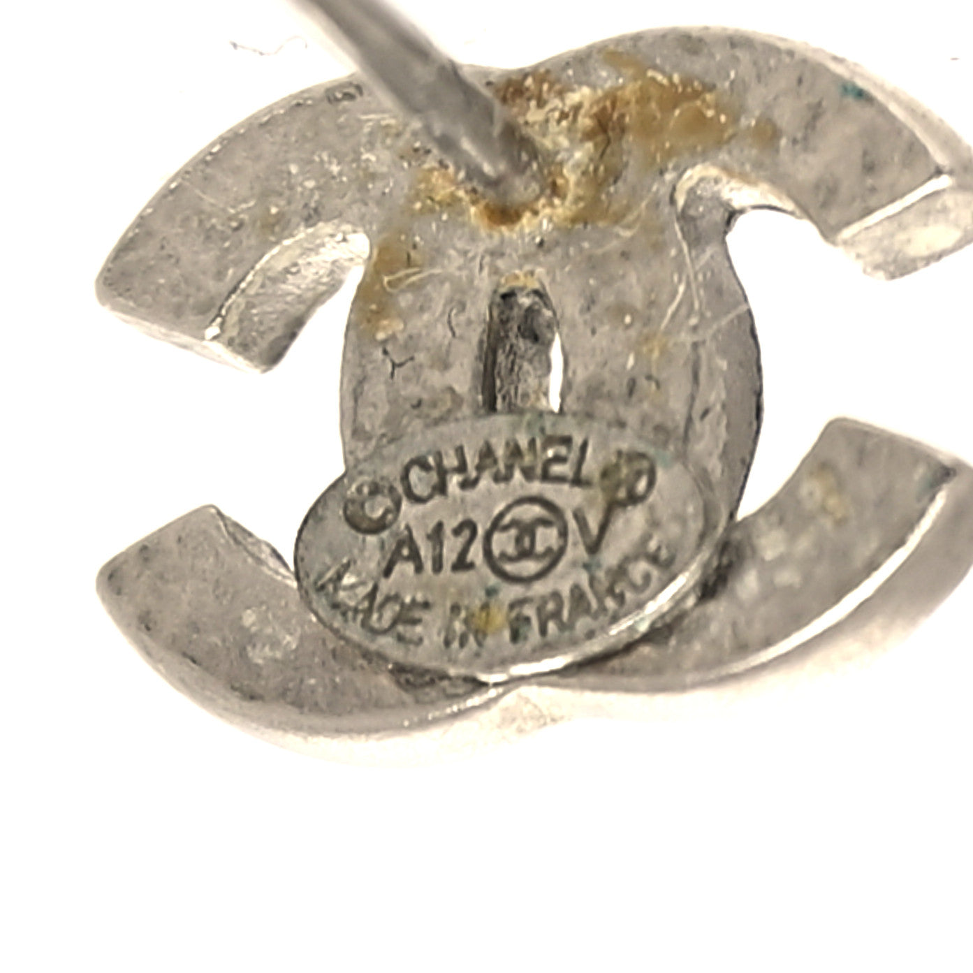 Chanel Crystal Mini Timeless CC Earrings Silver 4 of 5