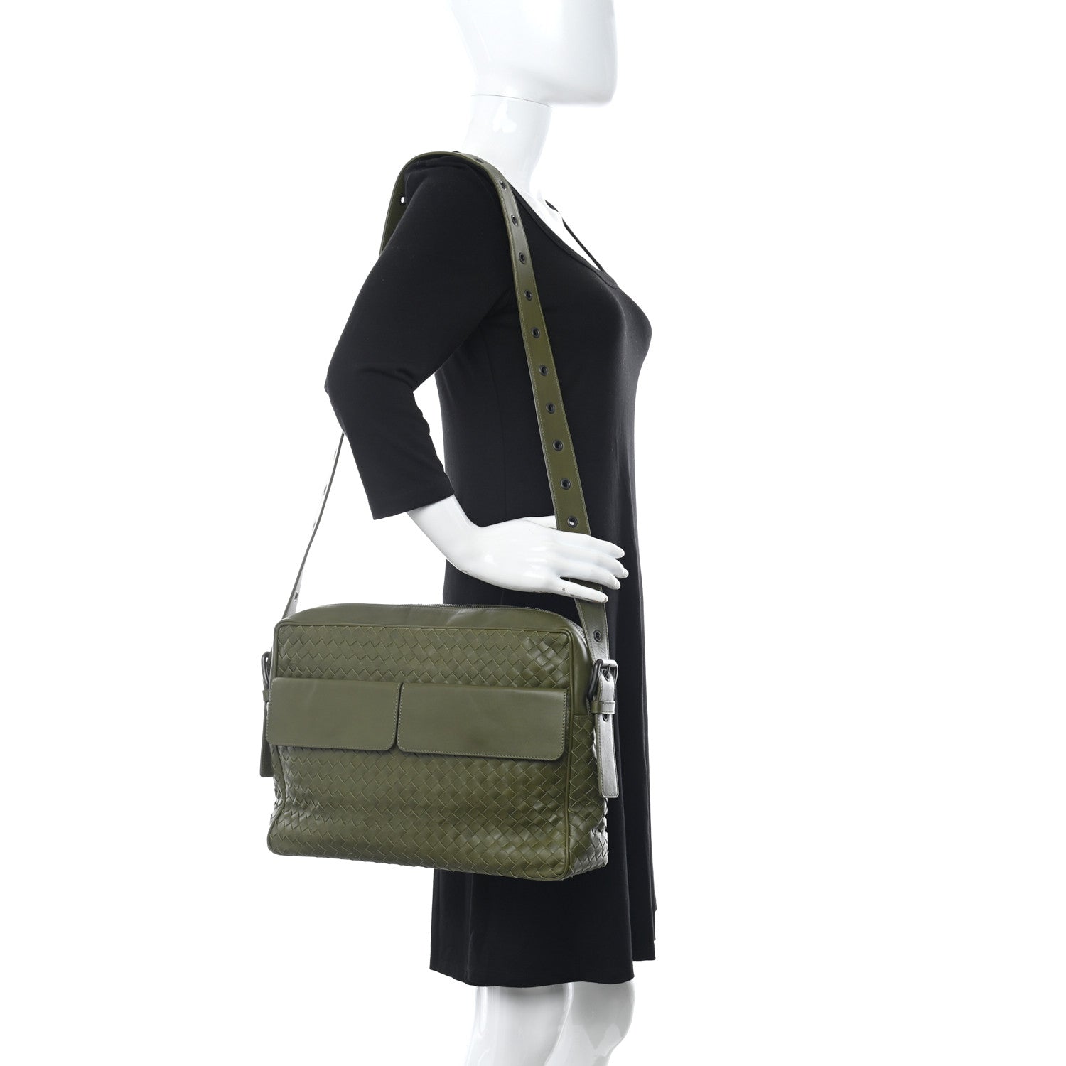Bottega Veneta Nappa Intrecciato Messenger Bag Mud 2 of 13