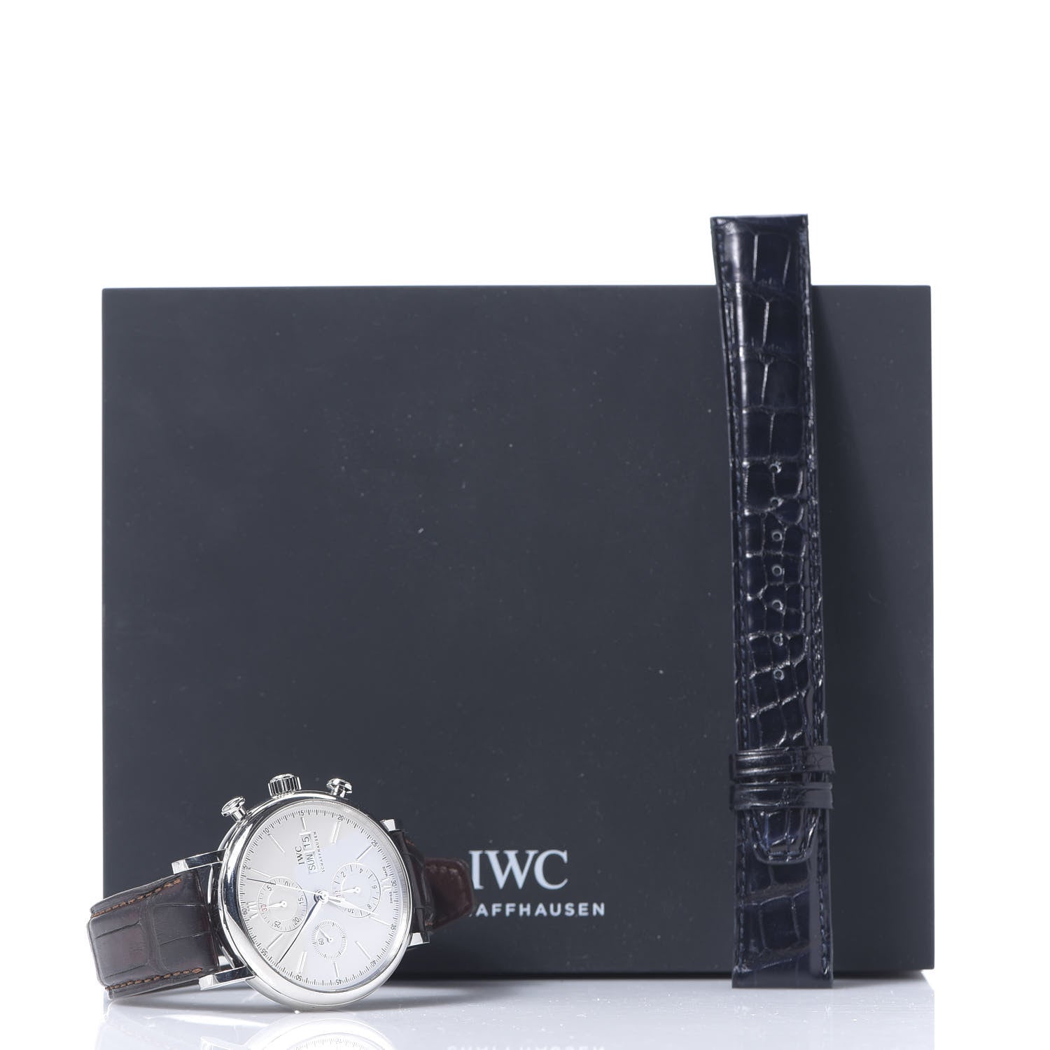 IWC Stainless Steel Alligator 42mm Portofino Chronograph Automatic Watch IW391007 9 of 9
