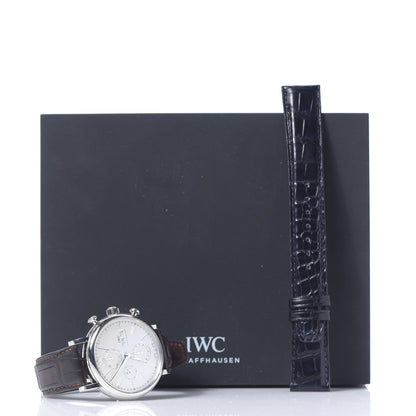 IWC Stainless Steel Alligator 42mm Portofino Chronograph Automatic Watch IW391007 9 of 9