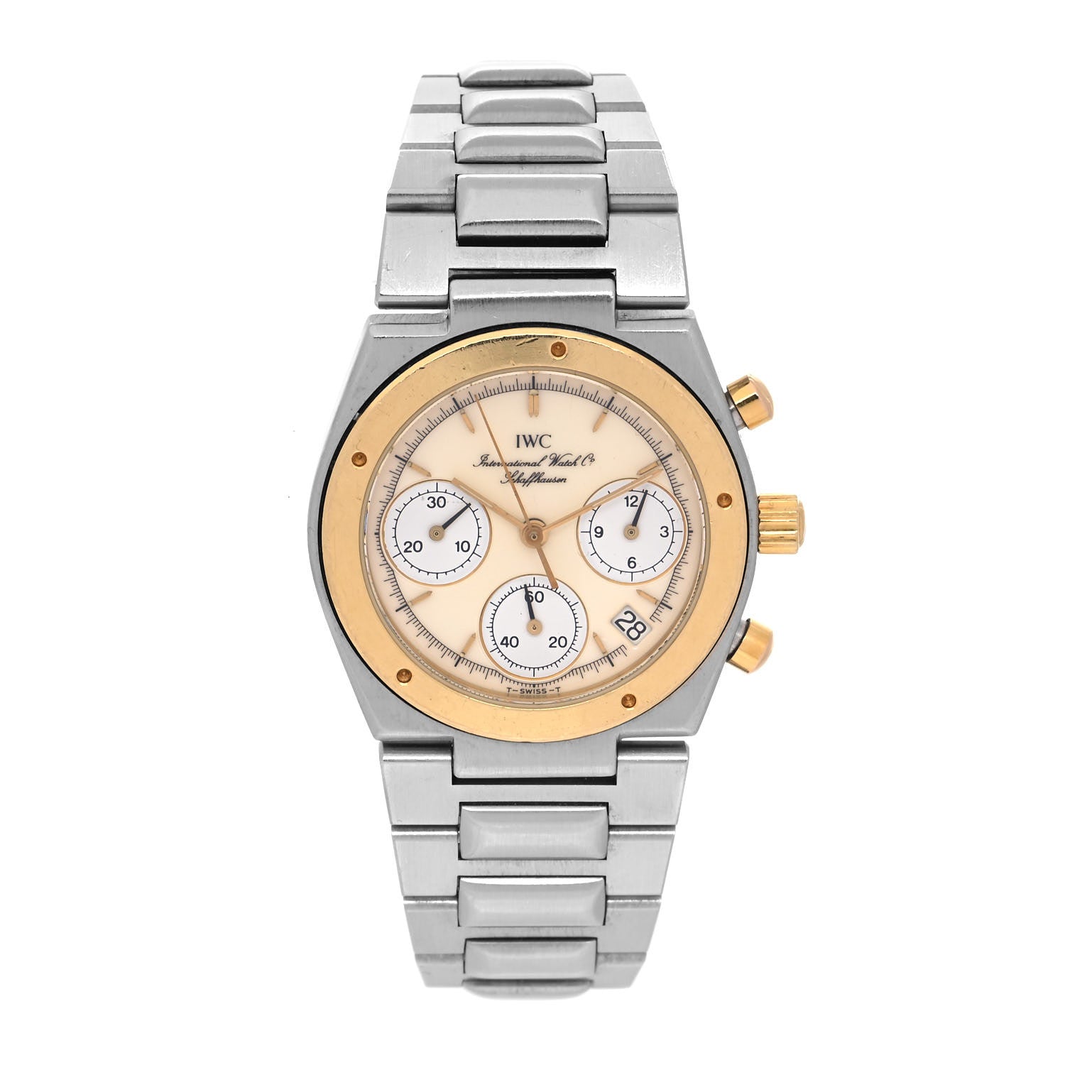 IWC Stainless Steel 18K Yellow Gold 30mm Ingenieur Quartz Watch Champagne IW3733 1 of 4