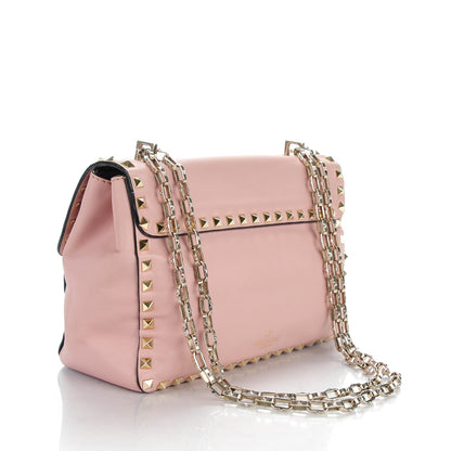 Valentino Garavani Vitello Rockstud Chain Strap Shoulder Bag Blush 3 of 7