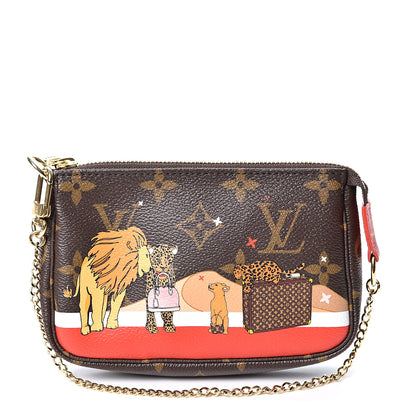 Louis Vuitton Monogram 2018 Christmas Animation Mini Cats Pochette Accessories 1 of 8