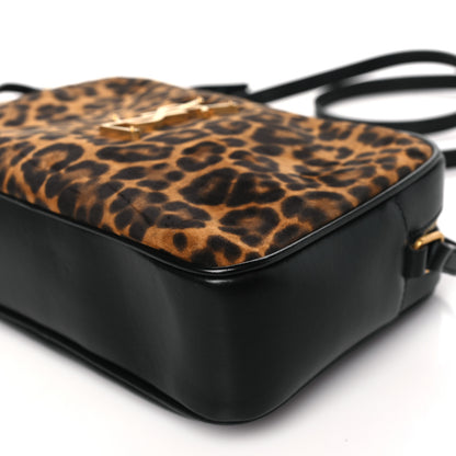 Saint Laurent Calfskin Leopard Print Monogram Lou Camera Bag Black 10 of 11