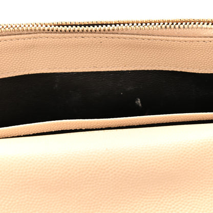 Saint Laurent Grain De Poudre Matelasse Chevron Monogram Envelope Chain Wallet Nude Powder 14 of 15