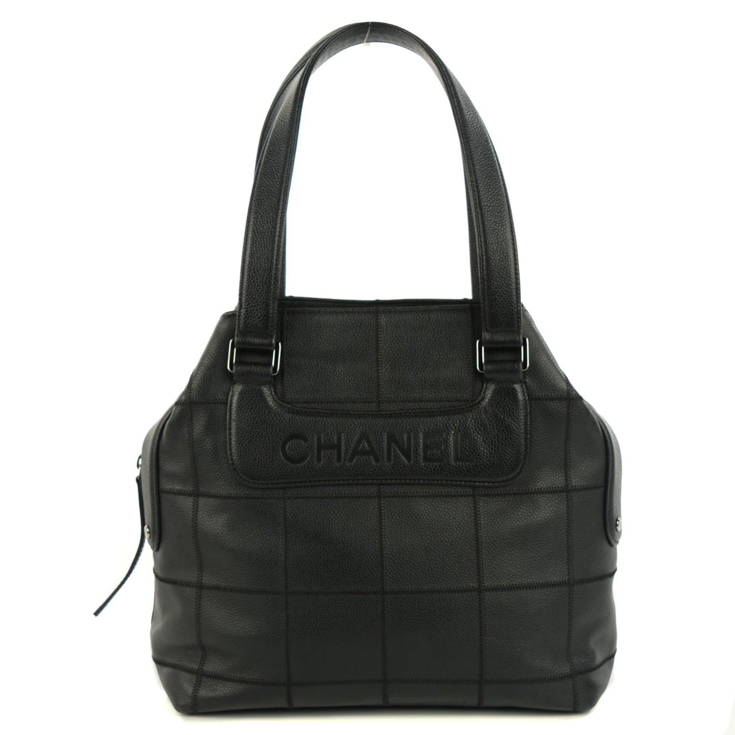 Caviar Square Stitched Tote Black