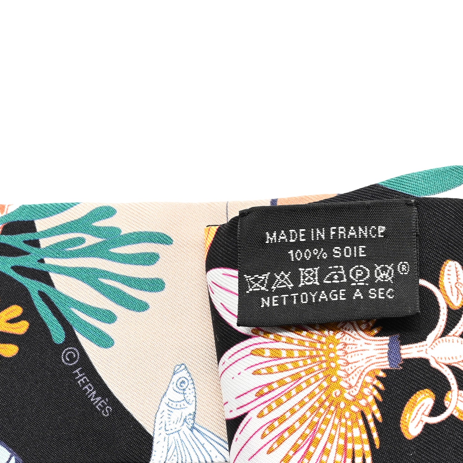 Hermes Silk Precious Paradise Twilly Black Beige Multicolor 3 of 4