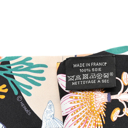 Hermes Silk Precious Paradise Twilly Black Beige Multicolor 3 of 4