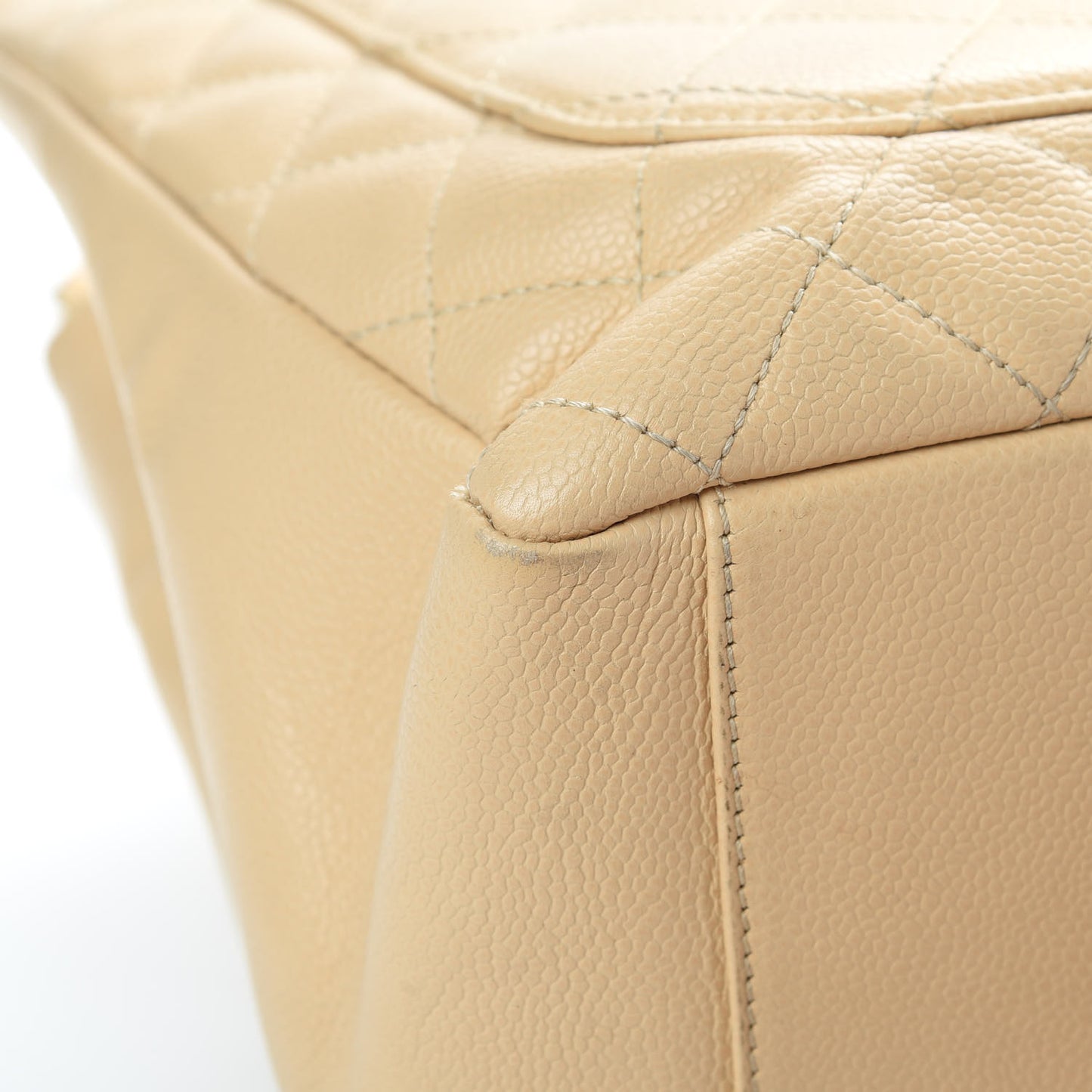 Caviar Quilted Grand Shopping Tote GST Beige