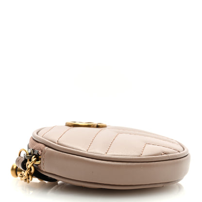 Gucci Calfskin Matelasse GG Marmont Round Coin Purse Porcelain Rose 4 of 7