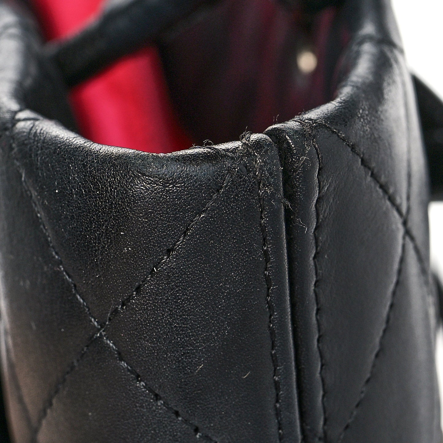 Calfskin Quilted Medium Cambon Tote Black White