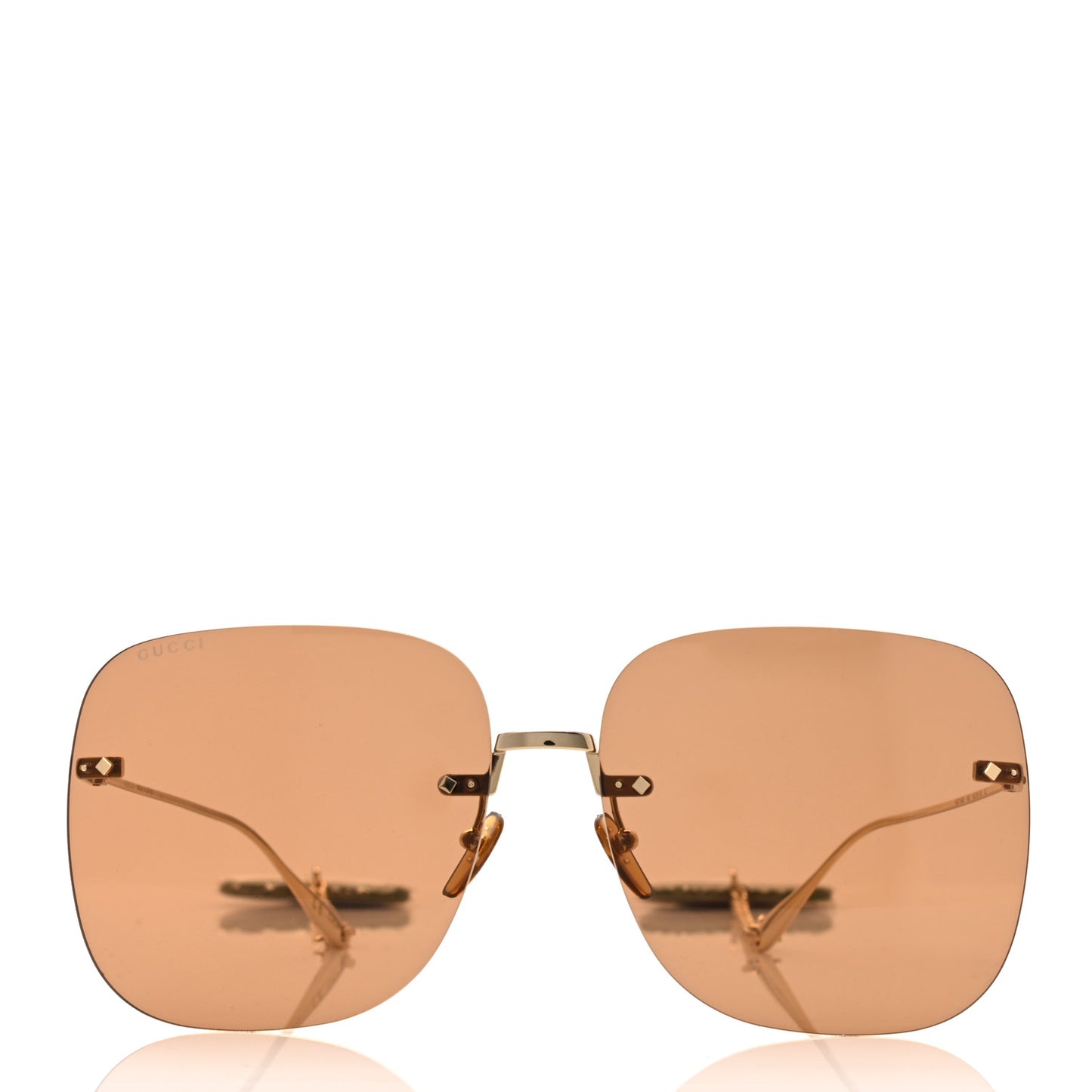 Acetate Detachable Charm Square Frame Sunglasses GG1148S Brown