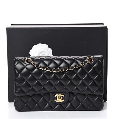 Chanel Lambskin Quilted Medium Double Flap Black 17 of 17