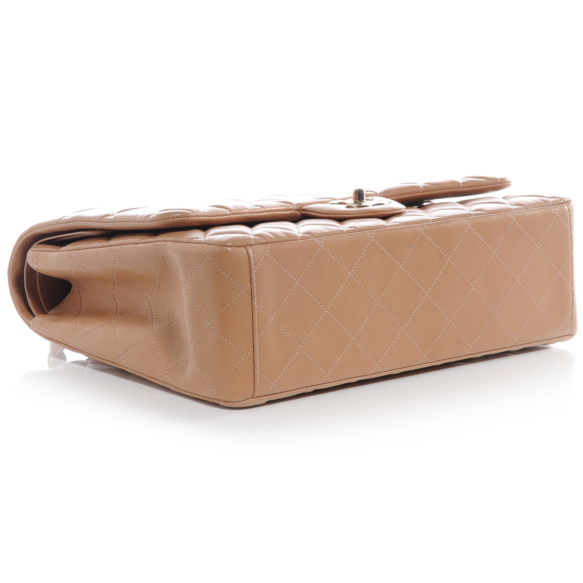 Chanel Lambskin Quilted Maxi Double Flap Beige 4 of 8