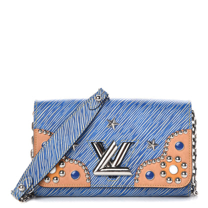 Louis Vuitton Epi Embellished Twist Chain Wallet Denim Light 1 of 7